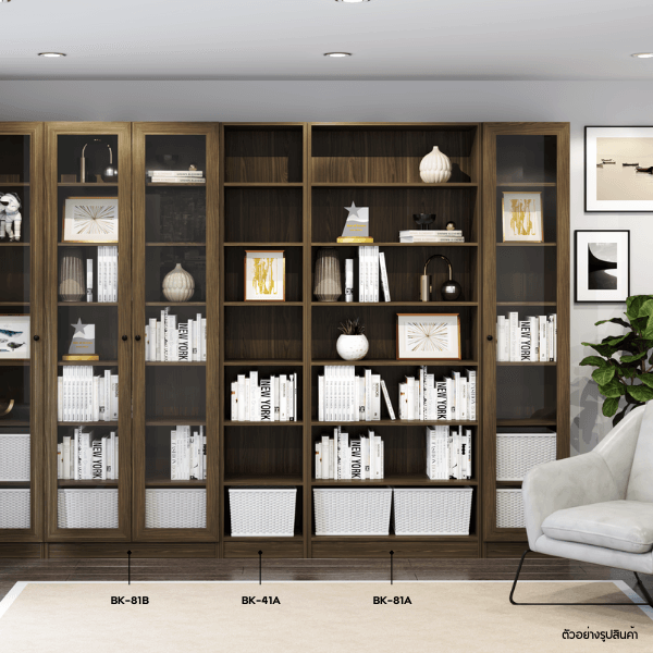 ชั้นวางของทึบ 7 ชั้น WISDOM DESIGN FURNITURE รุ่น BK-81A 80 ซม. สีมอคค่า_2