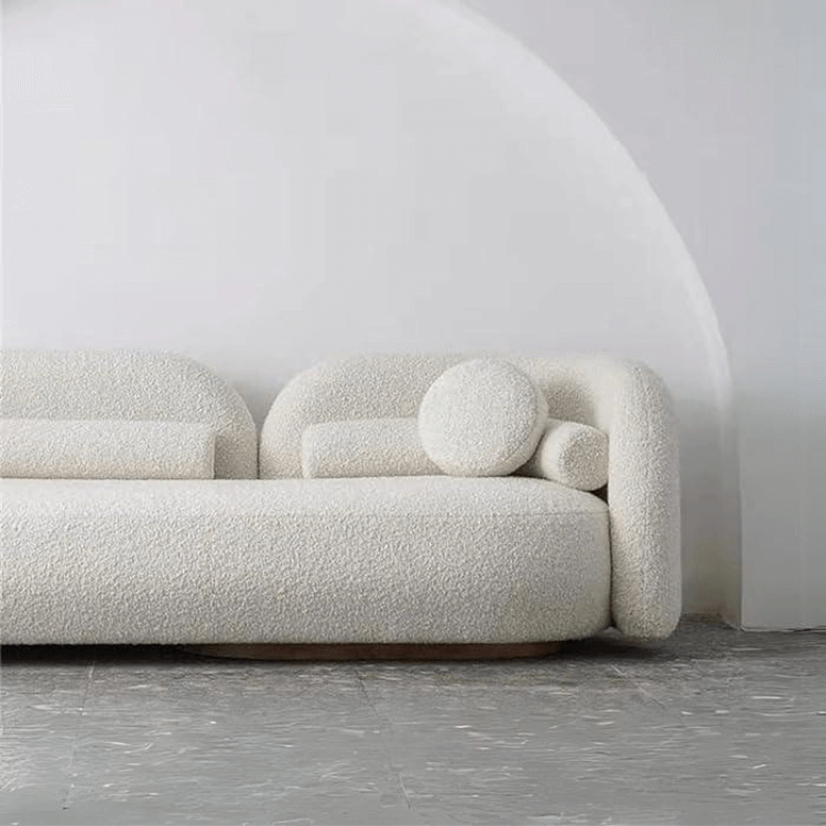 โซฟา 3 ที่นั่ง WISDOM DESIGN FURNITURE รุ่น VIA 270 ซม. ผ้าขนแกะ สีขาว