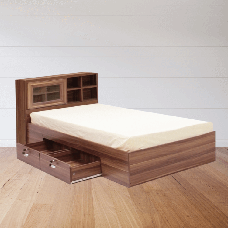 เตียง 3.5 ฟุต WISDOM DESIGN FURNITURE รุ่น DESIGN-D สีวอลนัท