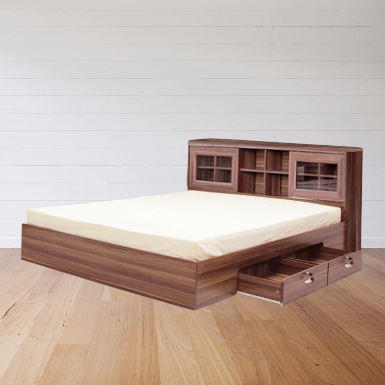 เตียง 6 ฟุต WISDOM DESIGN FURNITURE รุ่น DESIGN-D สีวอลนัท