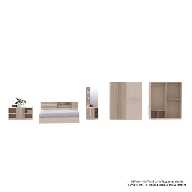 ชุดห้องนอน 6 ฟุต WISDOM DESIGN FURNITURE รุ่น LUCIFER สีมาชเมลโล่/คาปูชิโน่_2