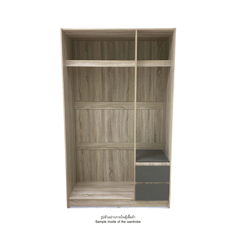 ตู้เสื้อผ้า 3 บานเปิด WISDOM DESIGN FURNITURE รุ่น WISDOM 120 ซม. สีโซลิค/ยีนส์