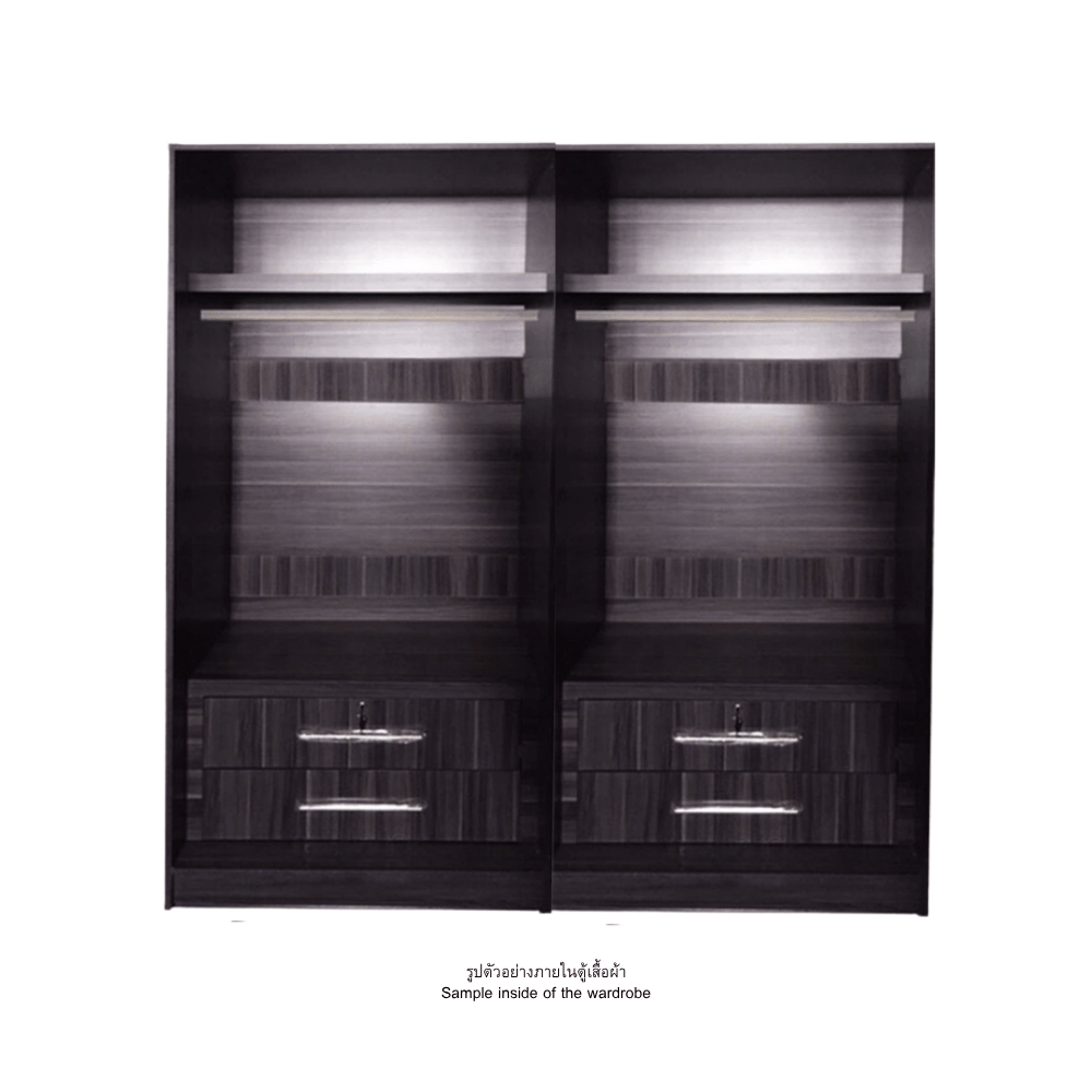 ตู้เสื้อผ้า 4 บานเปิด WISDOM DESIGN FURNITURE รุ่น MILANO180 สีโอ๊ค