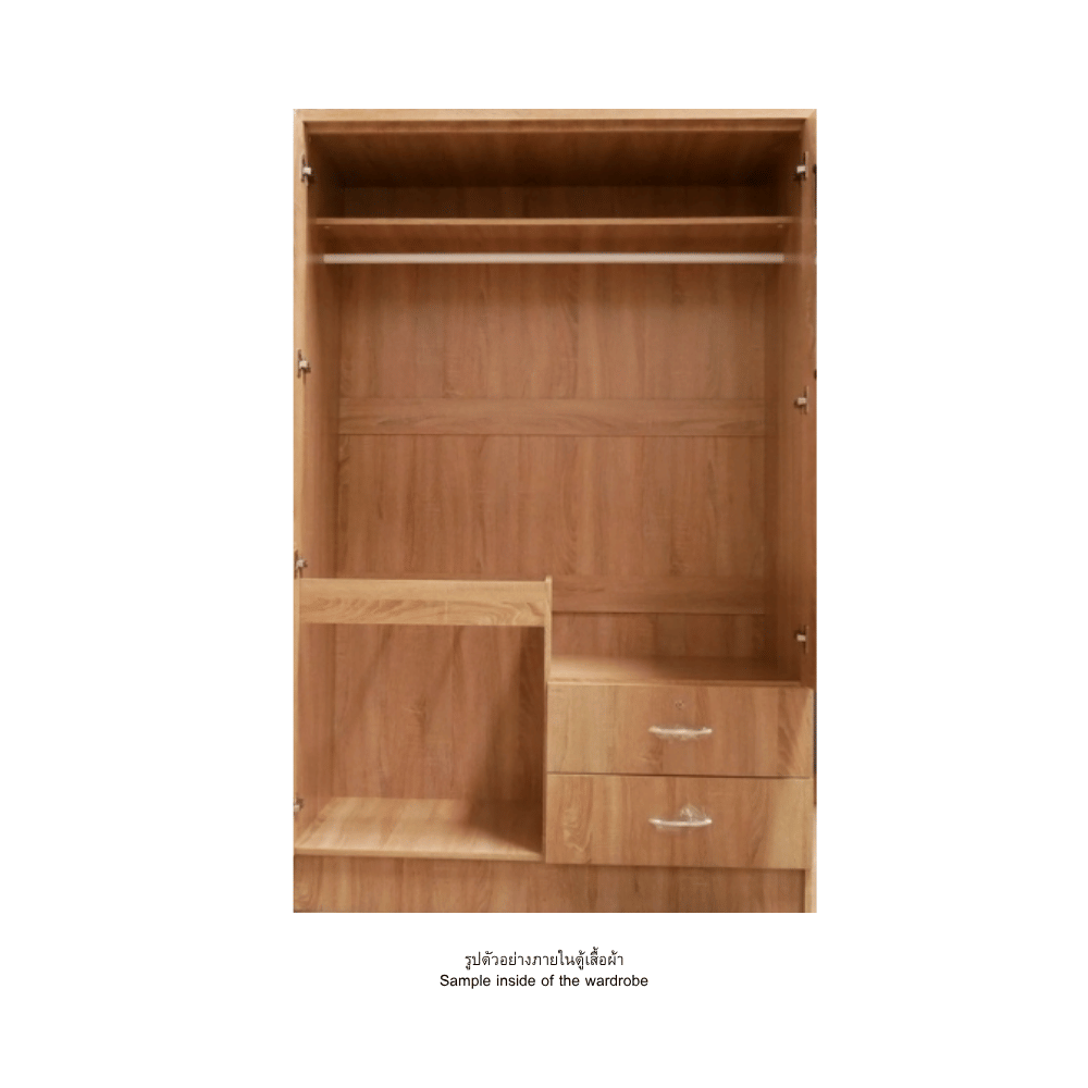 ตู้เสื้อผ้า 2 บานเปิด WISDOM DESIGN FURNITURE 120 ซม. สีโอ๊ค