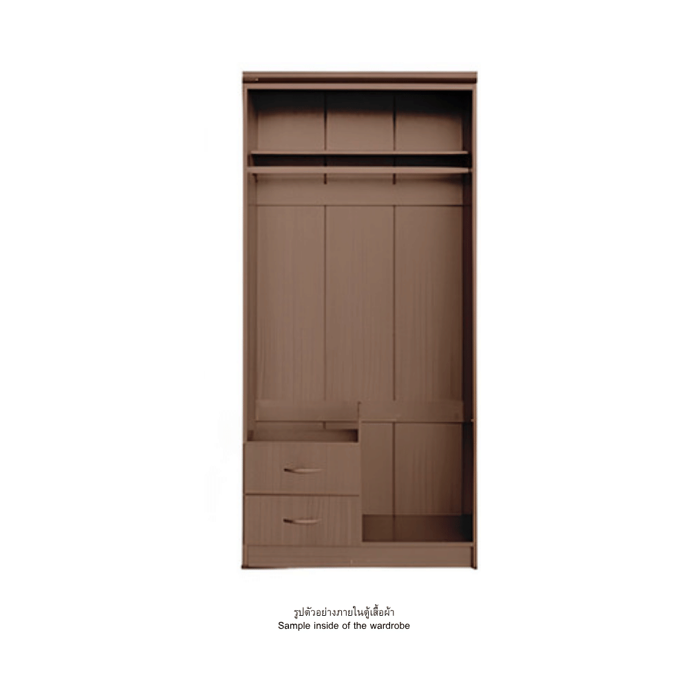 ตู้เสื้อผ้า 2 บานเปิด WISDOM DESIGN FURNITURE 80 ซม. สีโอ๊ค
