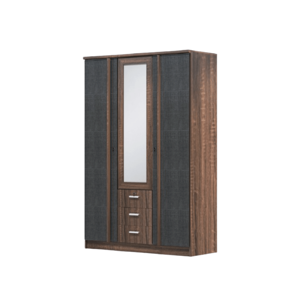 ชุดห้องนอน + ที่นอนสปริง 5 ฟุต WISDOM DESIGN FURNITURE รุ่น BENNER สี วอลนัท/กราไฟท์_3