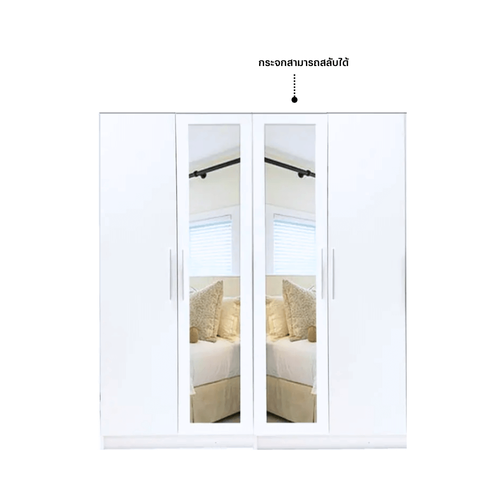 ชุดห้องนอน + ที่นอน PVC 3.5 ฟุต WISDOM DESIGN FURNITURE รุ่น SALON SLIDE สี ขาว_3