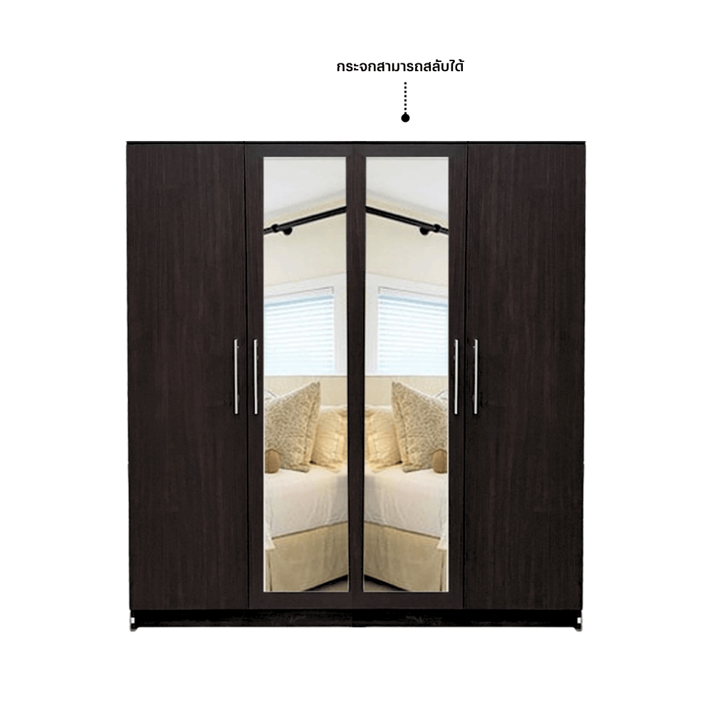 ชุดห้องนอน + ที่นอน PVC 6 ฟุต WISDOM DESIGN FURNITURE รุ่น SALON SLIDE สี โอ๊ค_3