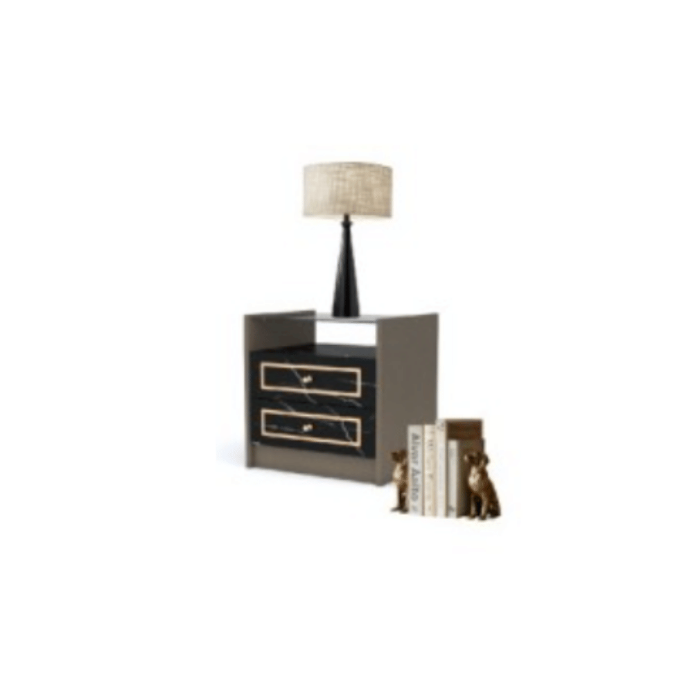 ชุดห้องนอน + ที่นอนสปริง 6 ฟุต WISDOM DESIGN FURNITURE รุ่น CHARLOTTE สีขาว/ดาร์คมาร์เบิ้ล/ฟอสซิลค์