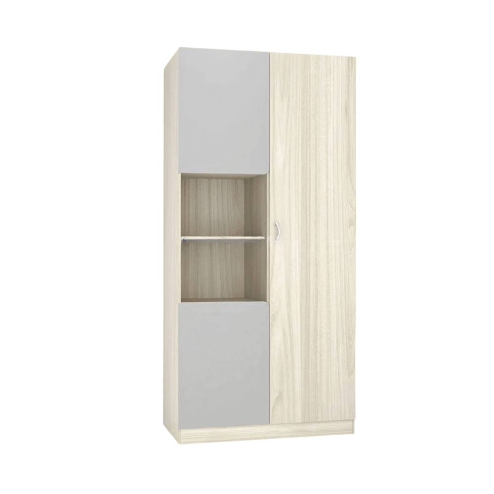 ชุดห้องนอน + ที่นอนสปริง 3.5 ฟุต WISDOM DESIGN FURNITURE รุ่น FAMINGO1 สีไวท์โอ๊ค/เทา_3