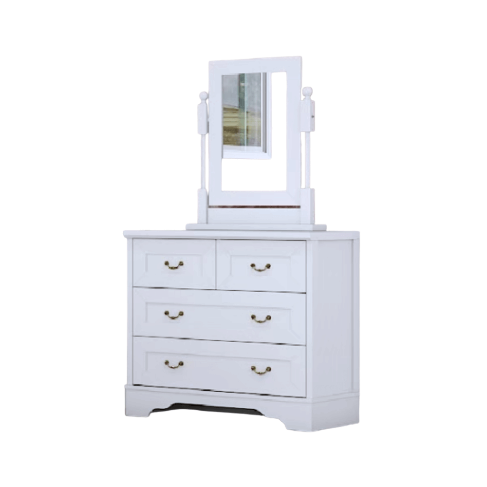 ชุดห้องนอน + ที่นอนสปริง 5 ฟุต WISDOM DESIGN FURNITURE รุ่น JASMINE สีขาว