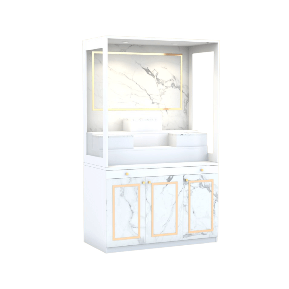 ตู้พระ WISDOM DESIGN FURNITURE รุ่น GO-02 ขนาด 120 ซม. สีขาว/มาร์เบิ้ล