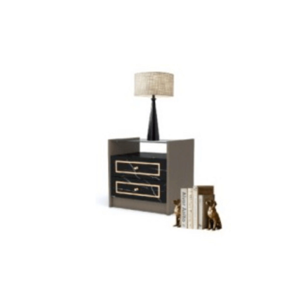 ชุดห้องนอน + ที่นอน PVC 5 ฟุต WISDOM DESIGN FURNITURE รุ่น CHARLOTTE สีขาว/ดาร์คมาร์เบิ้ล/ฟอสซิลค์