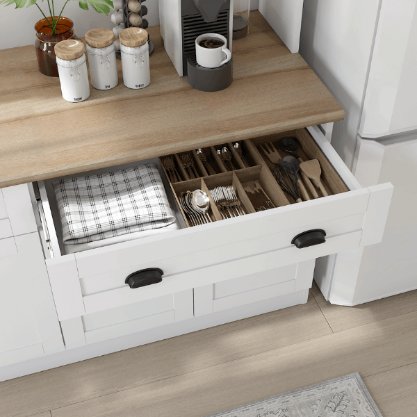 ครัวไม้สำเร็จ ตู้ตั้งพื้นท็อปเรียบ WISDOM DESIGN FURNITURE KT-161 160 ซม. สีขาว/โรม่า