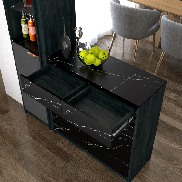 เคาน์เตอร์บาร์ WISDOM DESIGN FURNITURE GI-1 150 ซม. สีแอชเกรย์/ดาร์คมาร์เบิ้ล_3