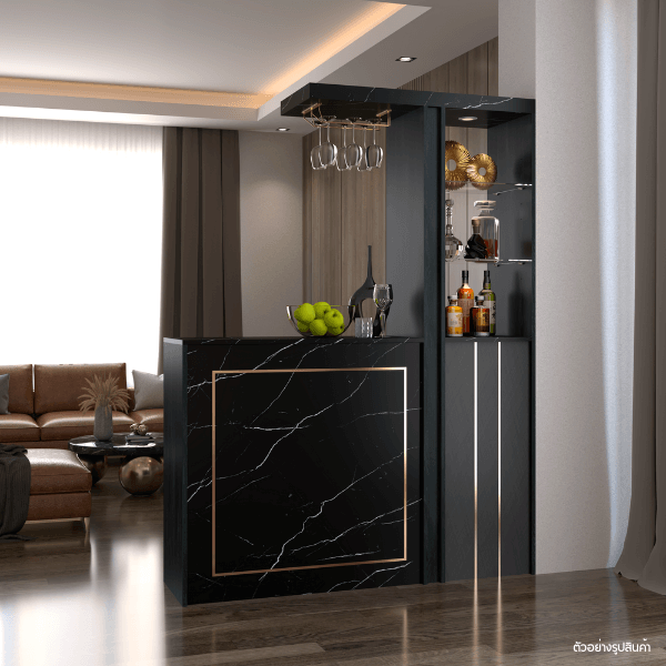 เคาน์เตอร์บาร์ WISDOM DESIGN FURNITURE GI-1 150 ซม. สีแอชเกรย์/ไลท์มาร์เบิ้ล_3