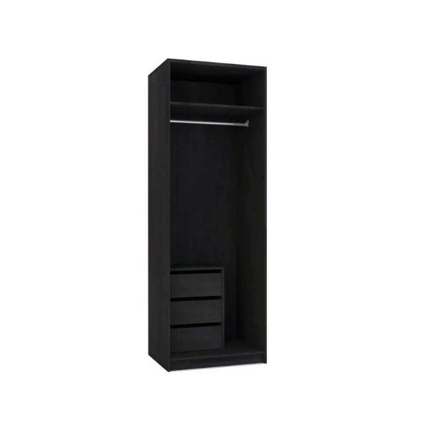 ตู้เสื้อผ้าบานเปิด 2 ประตู WISDOM DESIGN FURNITURE รุ่น GC-801A 80 ซม. สีขาว/ดาร์คมาร์เบิ้ล_3