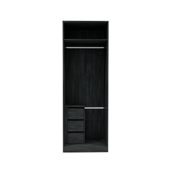 ตู้เสื้อผ้าบานเปิด 2 ประตู WISDOM DESIGN FURNITURE รุ่น GC-801B 80 ซม. สีแอชเกรย์/โกลด์_3