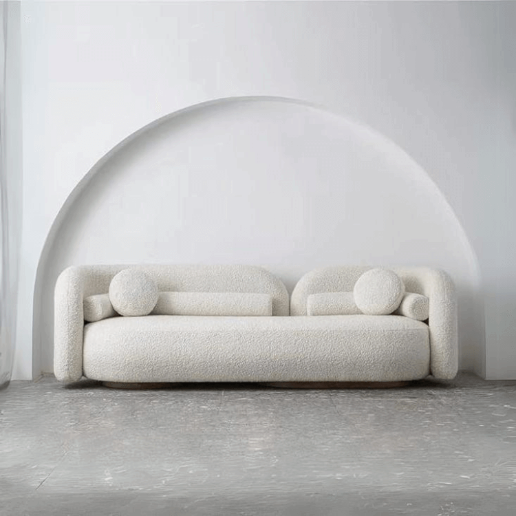 โซฟา 3 ที่นั่ง WISDOM DESIGN FURNITURE รุ่น VIA 270 ซม. ผ้าขนแกะ สีขาว