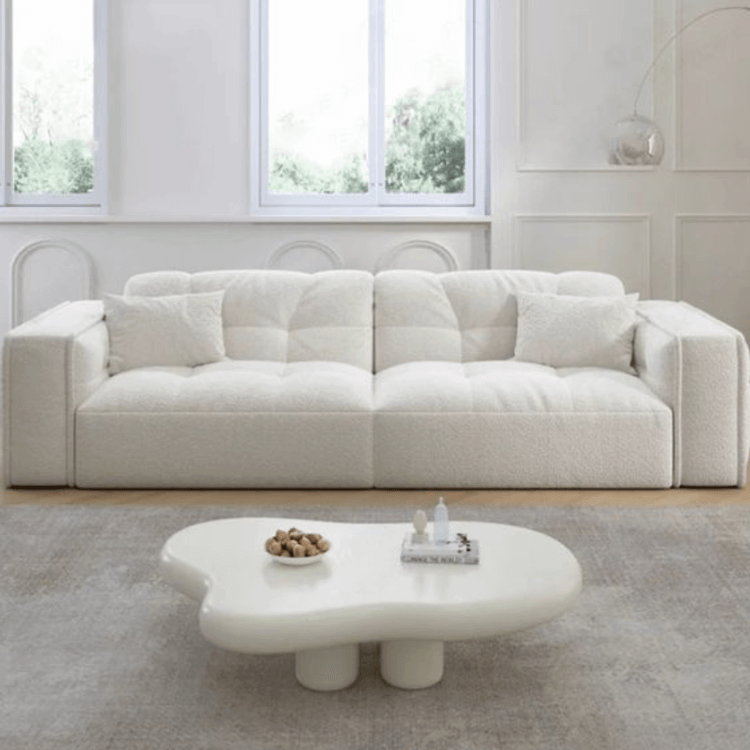 โซฟา 2 ที่นั่ง WISDOM DESIGN FURNITURE รุ่น KATE 200 ซม. ผ้าขนแกะ สีขาว
