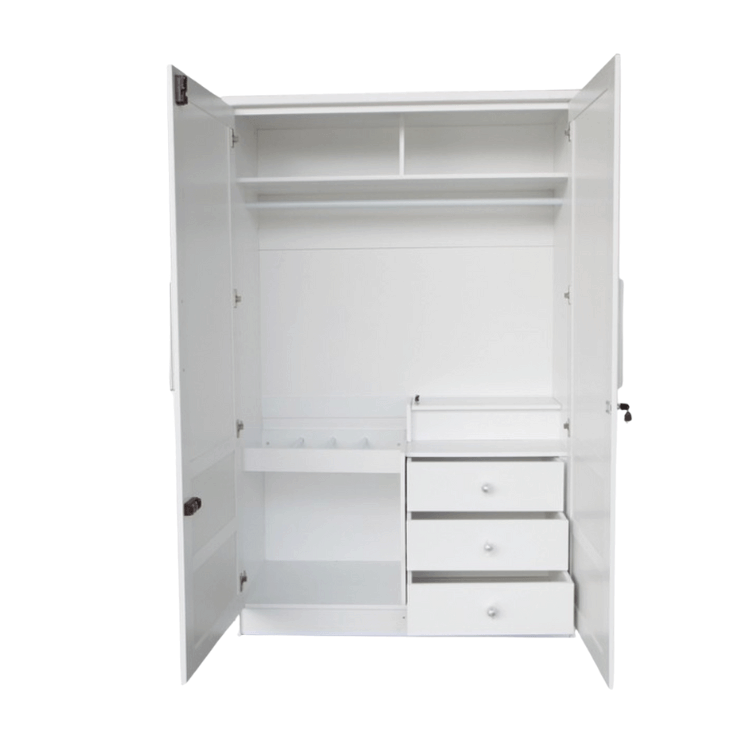 ตู้เสื้อผ้า 2 บานเปิด WISDOM DESIGN FURNITURE รุ่น C-120 SIMPLE E 120 ซม. สีขาว