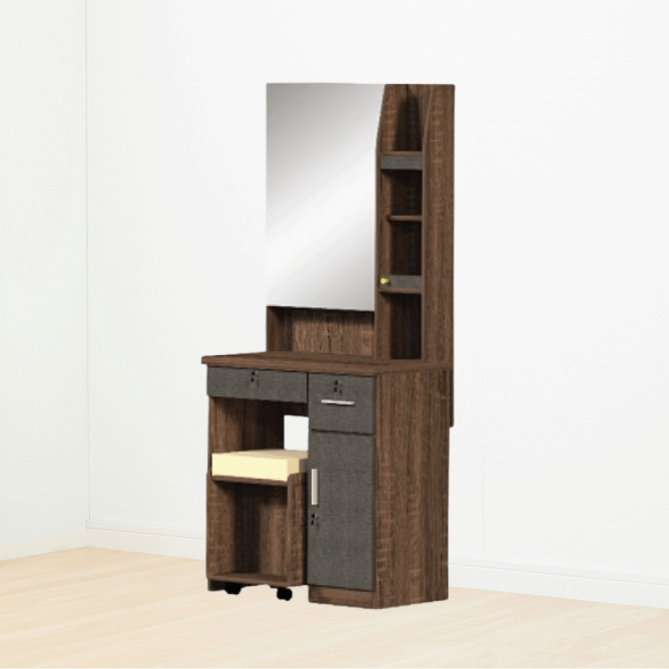 โต๊ะเครื่องแป้ง WISDOM DESIGN FURNITURE รุ่น DT720A 70 ซม. สีวอลนัท/กราไฟท์_3