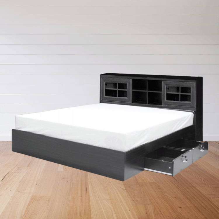 เตียง + ที่นอน PVC 5 ฟุต WISDOM DESIGN FURNITURE รุ่น DESIGN-D สีโอ๊ค