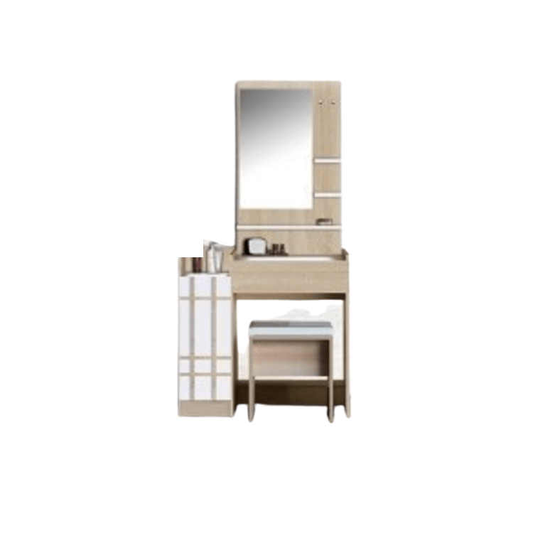 ชุดห้องนอน + ที่นอน PVC 6 ฟุต WISDOM DESIGN FURNITURE รุ่น NANA-L สีบัตเตอร์/ขาว ลิ้นชักท้ายเตียง