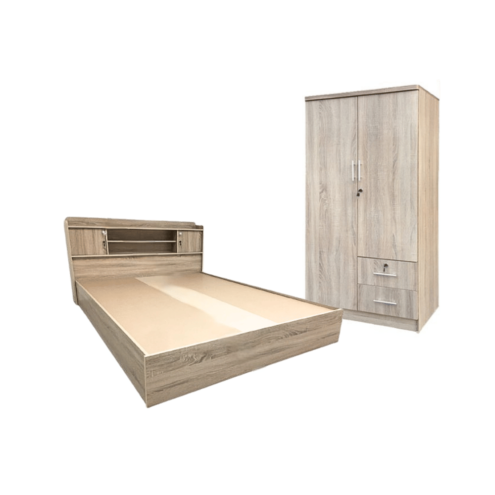 ชุดห้องนอน 6 ฟุต WISDOM DESIGN FURNITURE รุ่น 2 ชิ้น 120 ซม. สีโซลิค