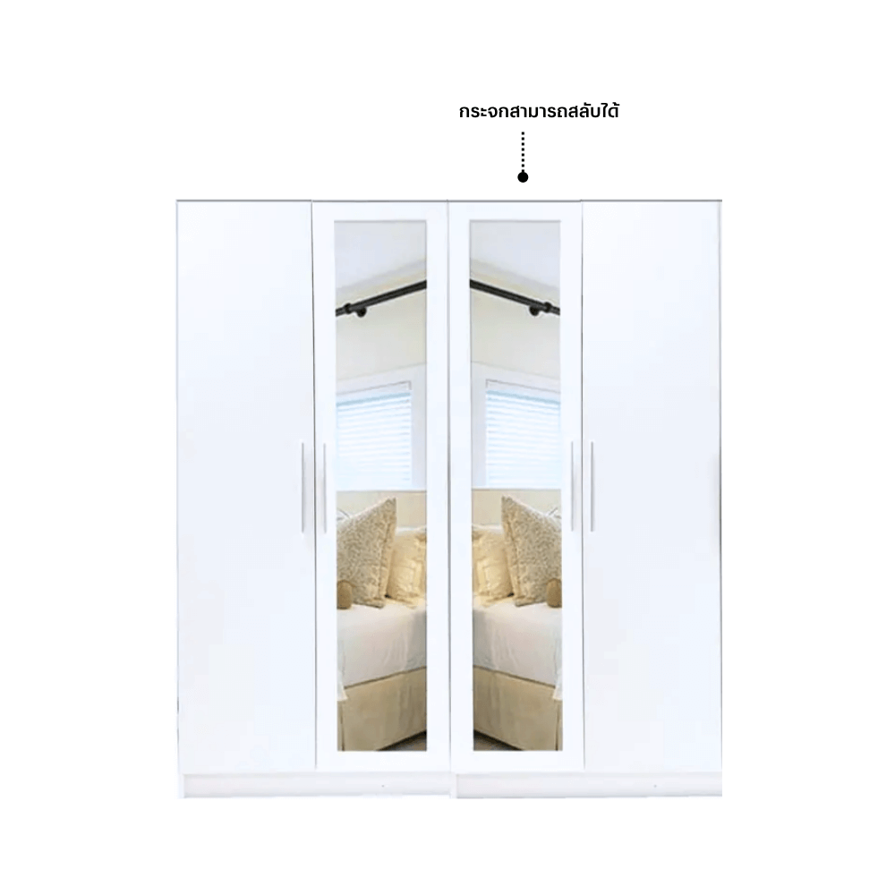 ชุดห้องนอน 6 ฟุต WISDOM DESIGN FURNITURE รุ่น NAKED1 สี ขาว_4