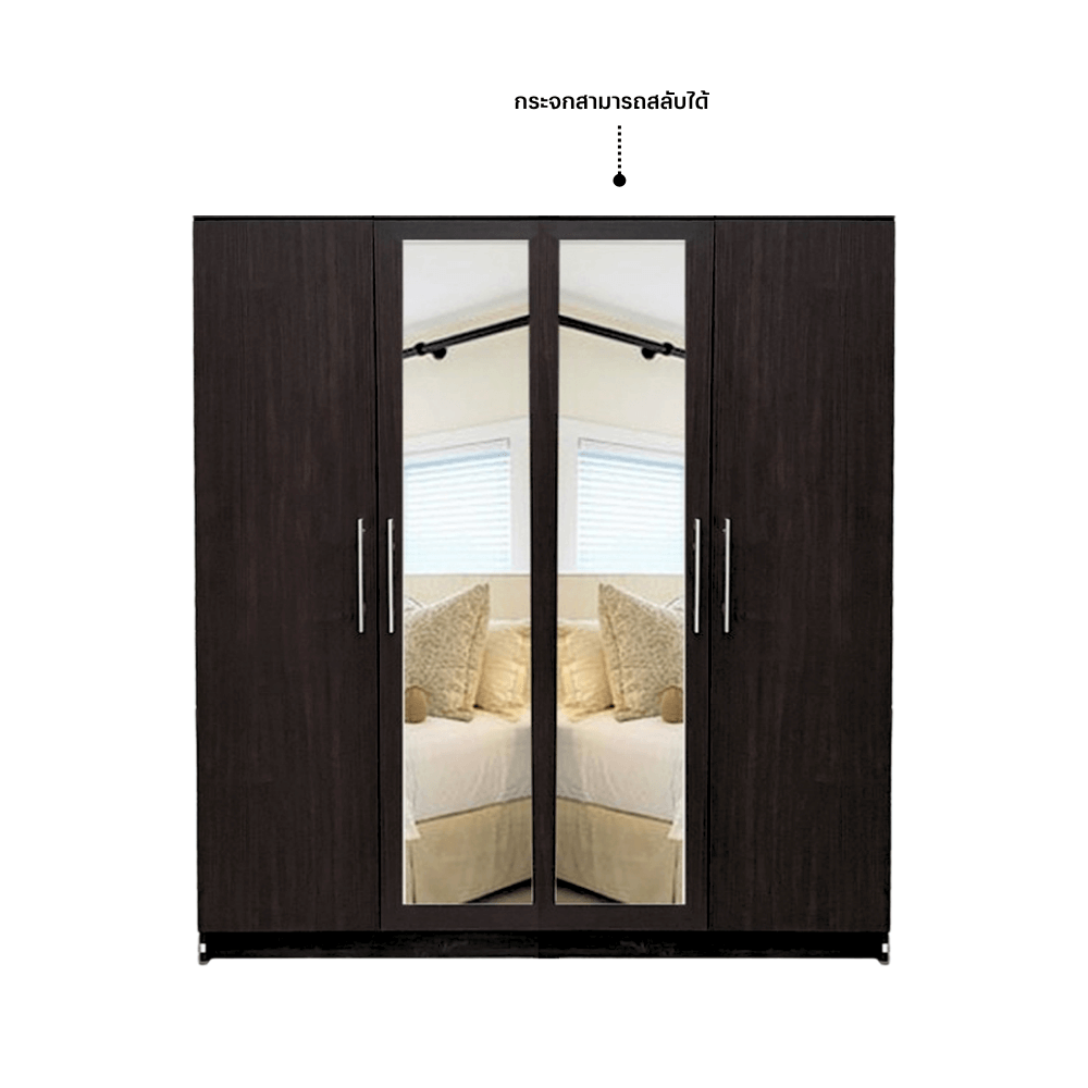 ชุดห้องนอน 6 ฟุต WISDOM DESIGN FURNITURE รุ่น NAKED1 สี โอ๊ค_4