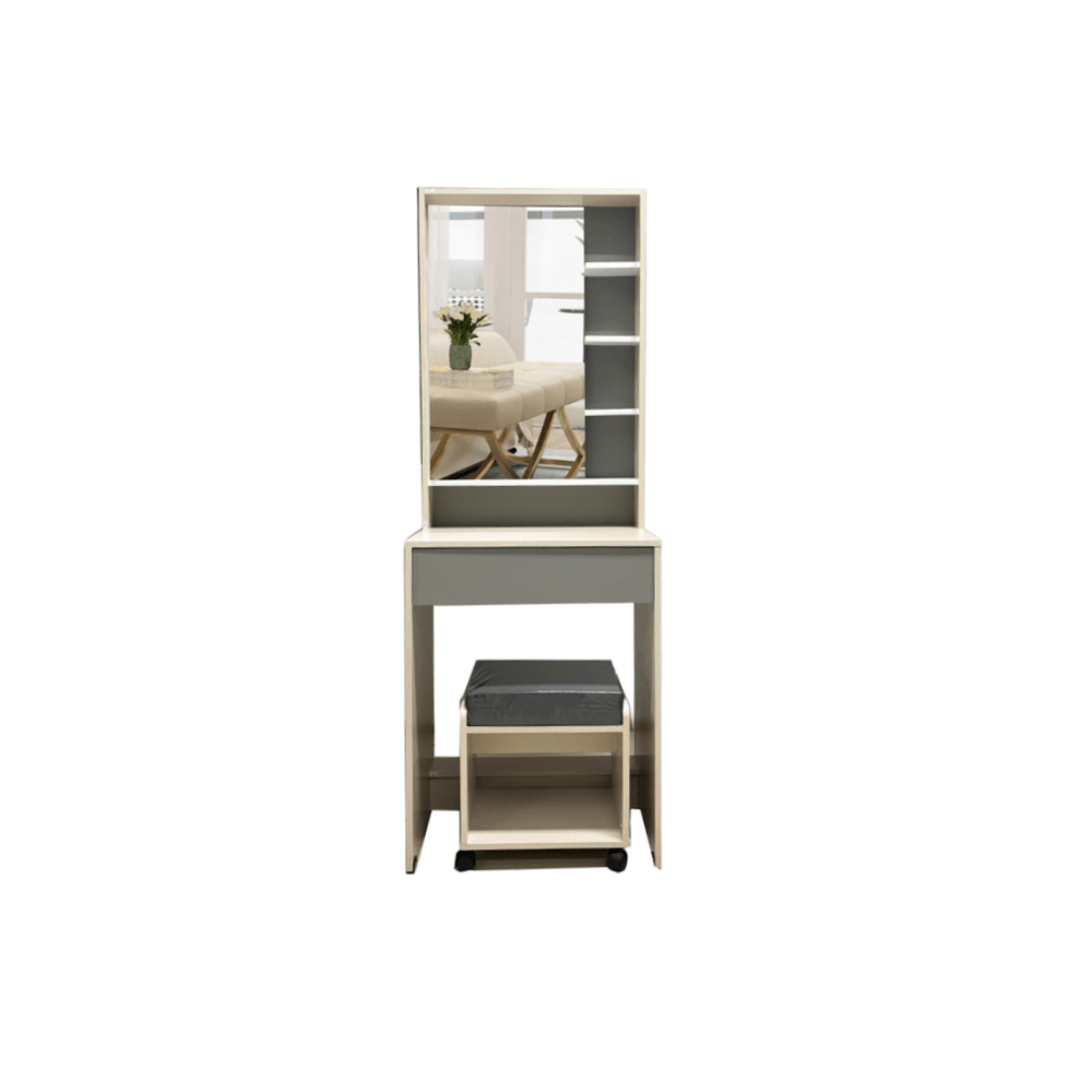 ชุดห้องนอน 5 ฟุต WISDOM DESIGN FURNITURE รุ่น TRENDY สีเบจ/เทา_4
