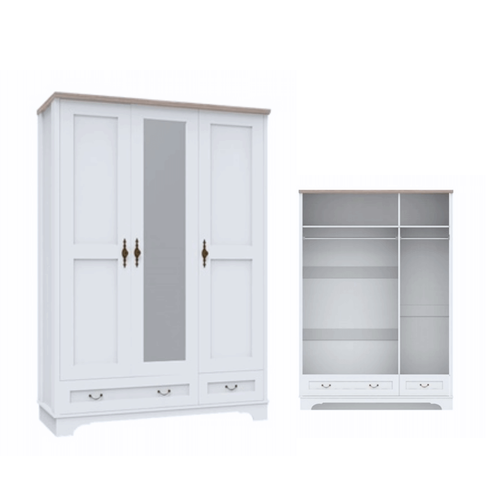 ชุดห้องนอน + ที่นอนสปริง 5 ฟุต WISDOM DESIGN FURNITURE รุ่น JASMINE สีขาว