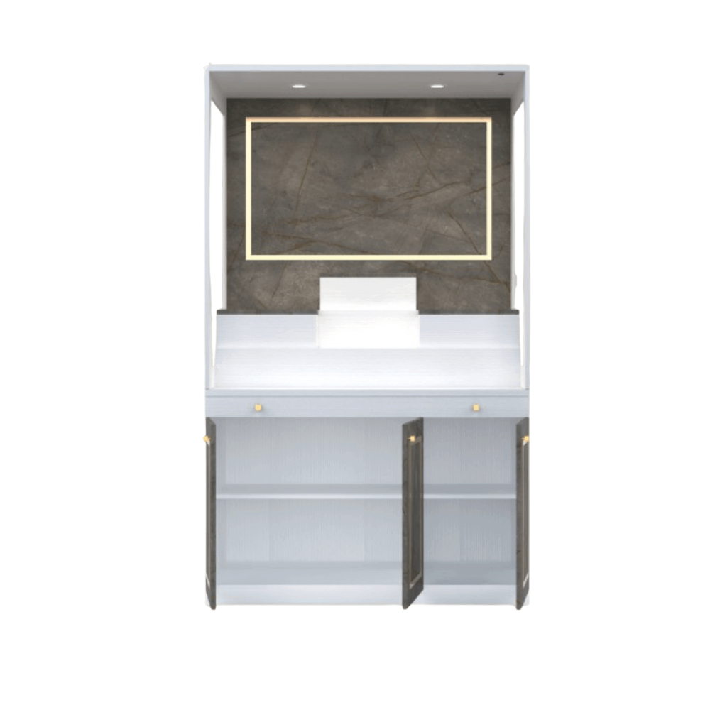 ตู้พระ WISDOM DESIGN FURNITURE รุ่น GO-02 ขนาด 120 ซม. สีขาว/บราวน์มาร์เบิ้ล