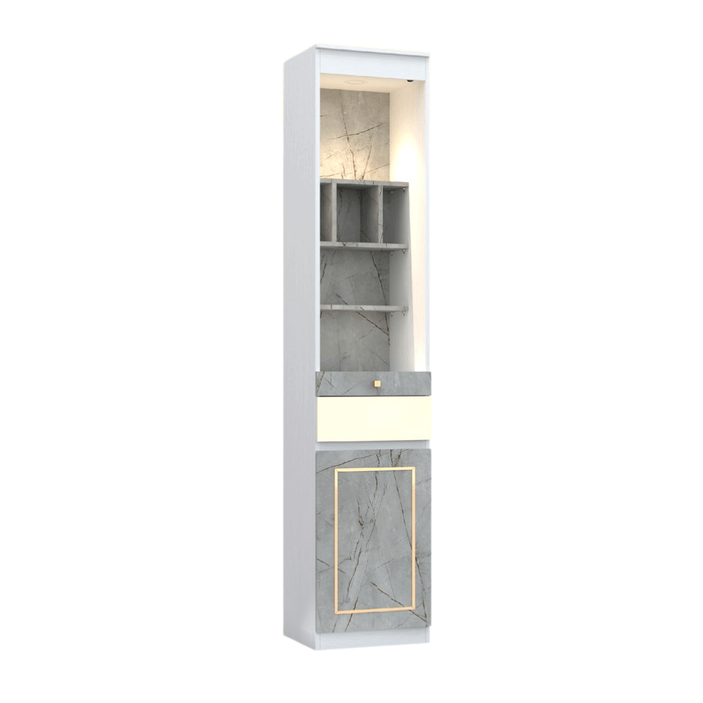 ตู้พระ WISDOM DESIGN FURNITURE รุ่น GO-05 ขนาด 40 ซม. สีขาว/ไลท์มาร์เบิ้ล/โกลด์