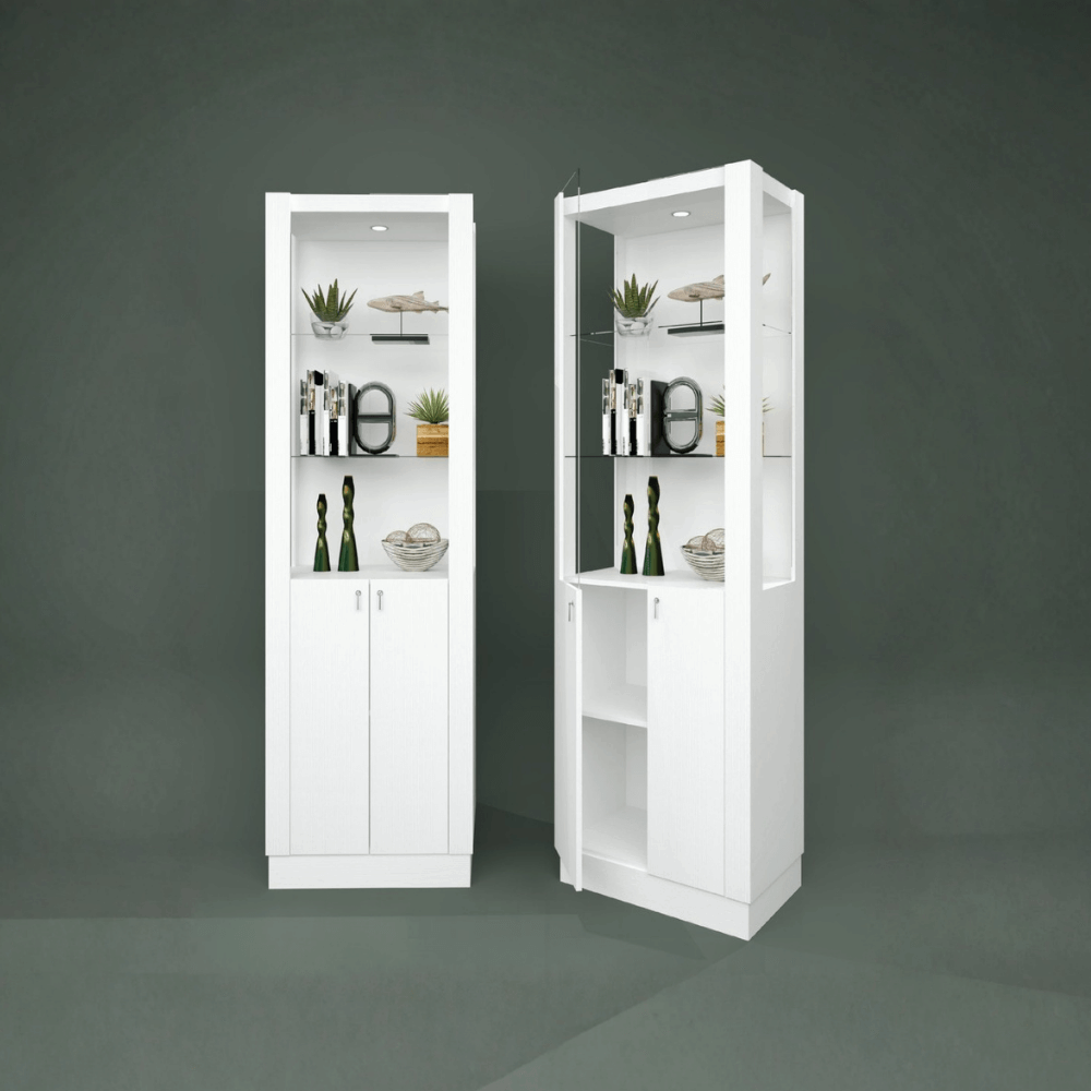 ตู้โชว์กระจก WISDOM DESIGN FURNITURE รุ่น CB-001 60 ซม. สีขาว