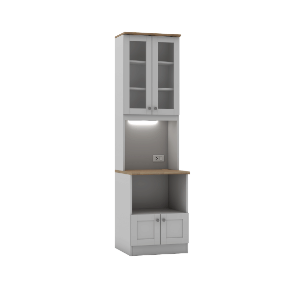 ครัวไม้สำเร็จ ตู้ตั้งพื้นพร้อมช่องใส่ไมโครเวฟ WISDOM DESIGN FURNITURE รุ่น KT-60 60 ซม. สีฟ็อก/โรม่า_4