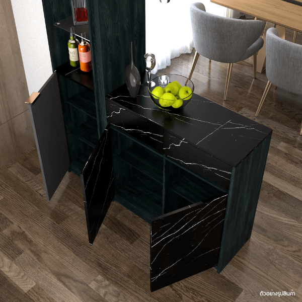 เคาน์เตอร์บาร์ WISDOM DESIGN FURNITURE GI-1 150 ซม. สีแอชเกรย์/ไลท์มาร์เบิ้ล_4