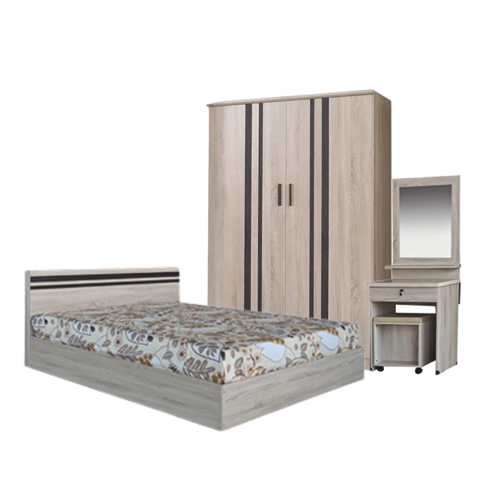 ชุดห้องนอน + ที่นอนสปริง 5 ฟุต WISDOM DESIGN FURNITURE รุ่น ECO สี โซลิค_5