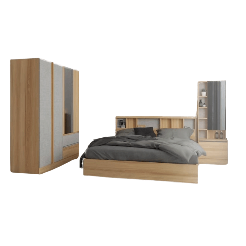 ชุดห้องนอน 5 ฟุต WISDOM DESIGN FURNITURE รุ่น TENSHI สีไลท์ยีนส์/แอช