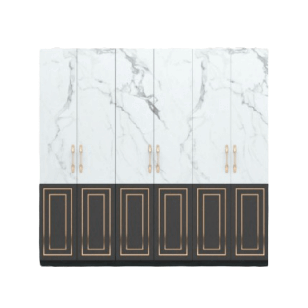 ชุดห้องนอน + ที่นอนสปริง 6 ฟุต WISDOM DESIGN FURNITURE รุ่น CHARLOTTE สีแอชเกรย์/ซอฟท์มาร์เบิ้ล/ซิลค์