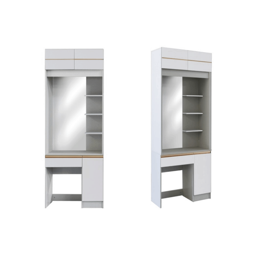 ชุดห้องนอน + ที่นอน PVC 6 ฟุต WISDOM DESIGN FURNITURE รุ่น BRAELYN 5 สีไลท์ยีนส์/ขาว
