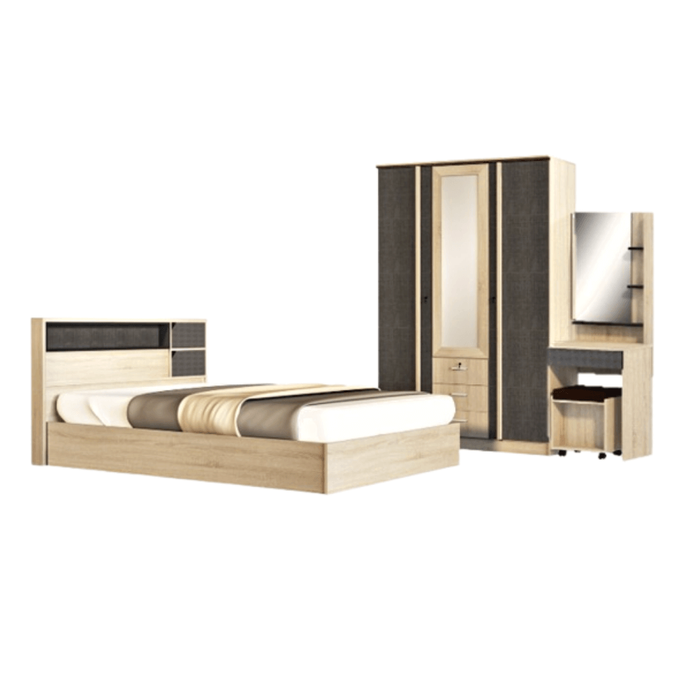 ชุดห้องนอน 6 ฟุต WISDOM DESIGN FURNITURE รุ่น BENNER สี โซลิค/กราไฟท์_6