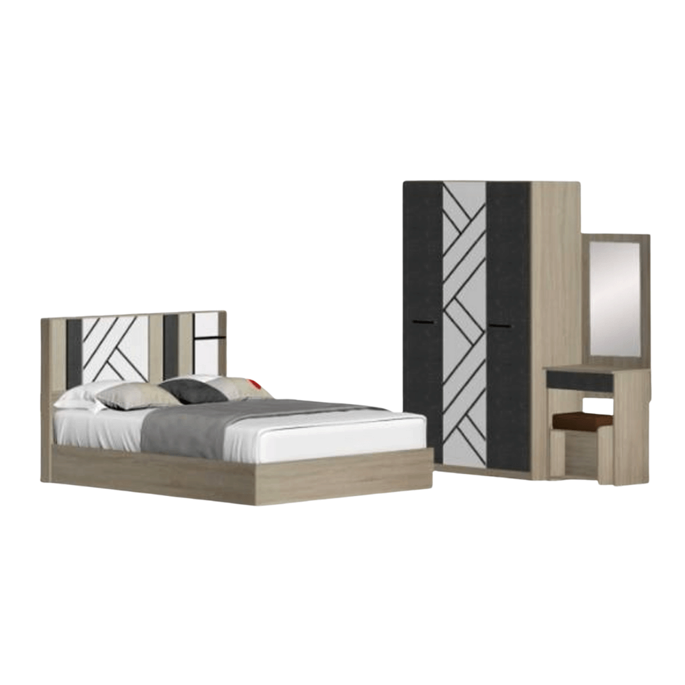 ชุดห้องนอน 6 ฟุต WISDOM DESIGN FURNITURE รุ่น JERRY สี โซลิค/กราไฟท์_6