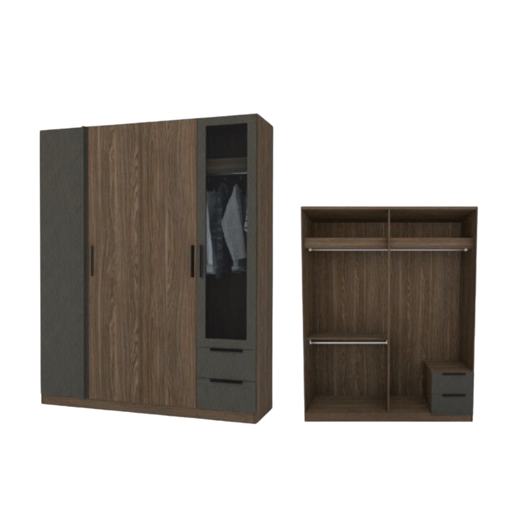 ชุดห้องนอน + ที่นอนสปริง 5 ฟุต WISDOM DESIGN FURNITURE รุ่น VIDA2 สีมอคค่า/ซิลค์