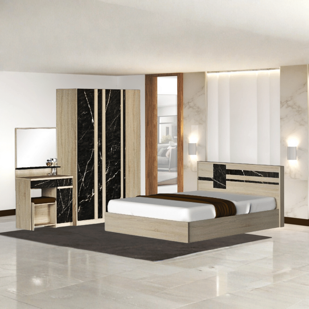 ชุดห้องนอน 6 ฟุต WISDOM DESIGN FURNITURE รุ่น GALAXY สี โซลิค/หิน