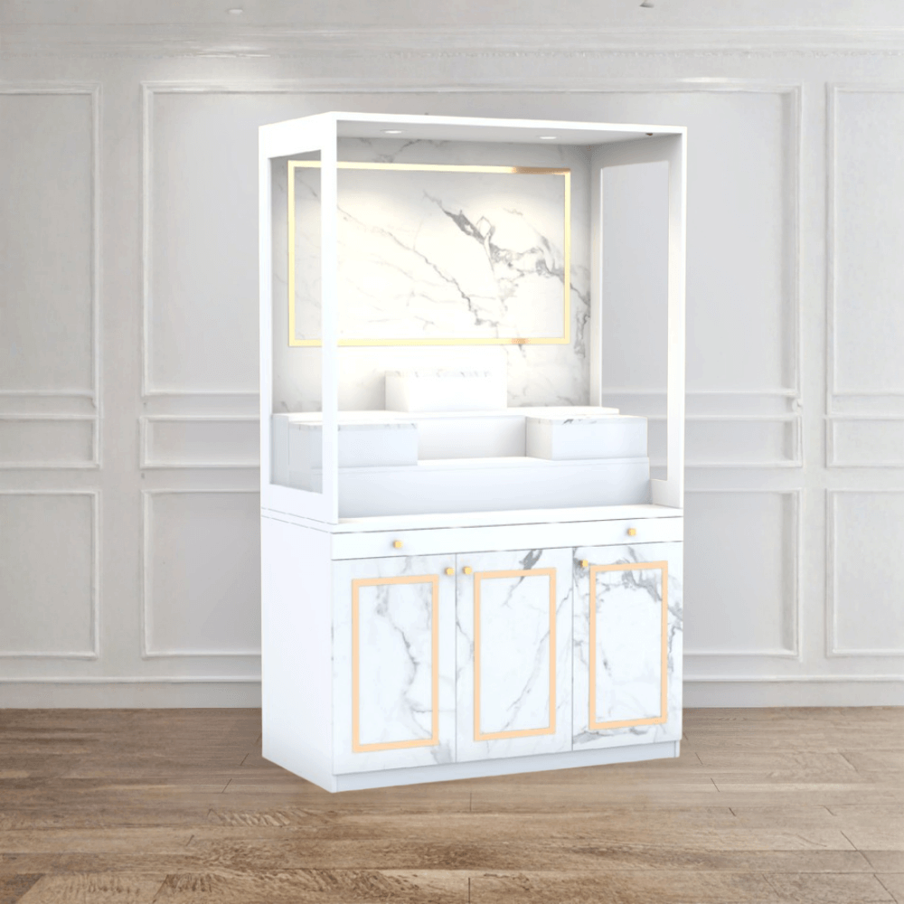 ตู้พระ WISDOM DESIGN FURNITURE รุ่น GO-02 ขนาด 120 ซม. สีขาว/มาร์เบิ้ล