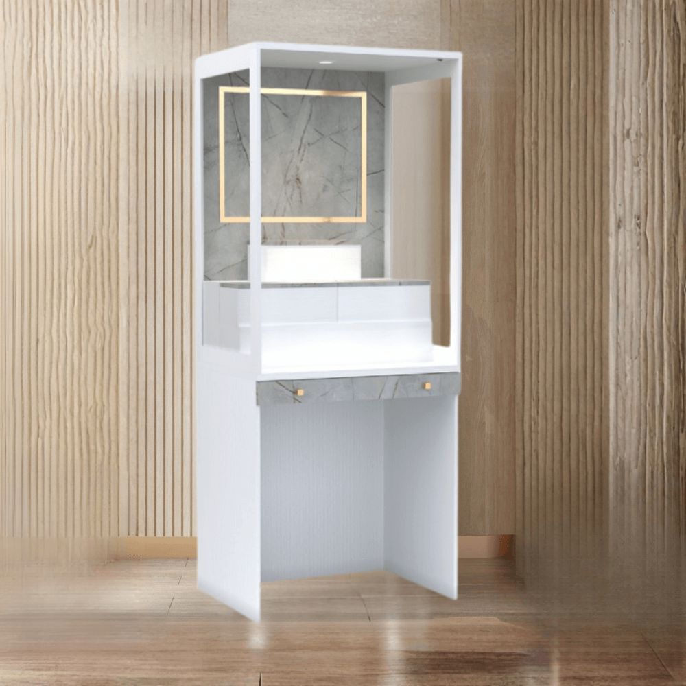 ตู้พระ WISDOM DESIGN FURNITURE รุ่น GO-03A ขนาด 80 ซม. สีขาว/ไลท์มาร์เบิ้ล