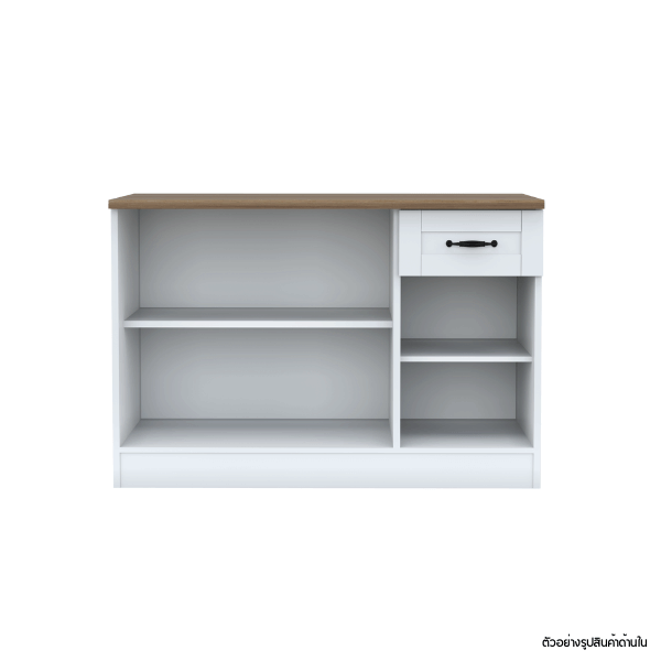 ตู้ตั้งพื้น ท็อปเรียบ WISDOM DESIGN FURNITURE KT-121C 120 ซม. สีขาว/ดำ
