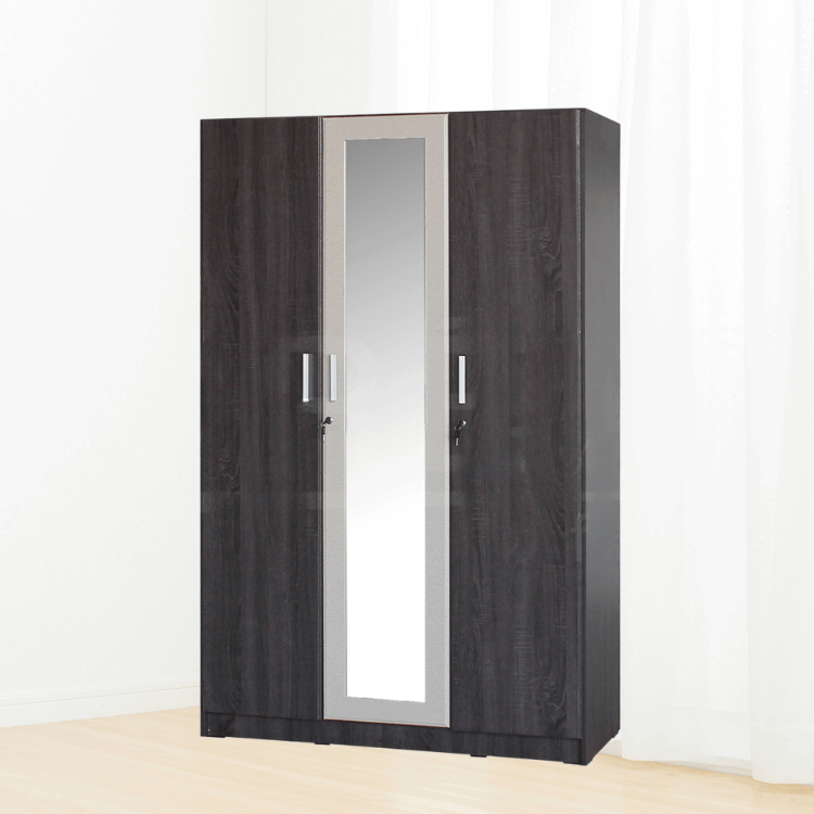 ตู้เสื้อผ้า 3 บานเปิด WISDOM DESIGN FURNITURE รุ่น WS1210 120 ซม. สีแอชบราวน์/เบจ_4